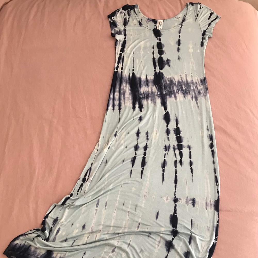 Promesa Light Blue Dark Blue Tie Dye Maxi